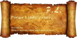 Porga Libériusz névjegykártya